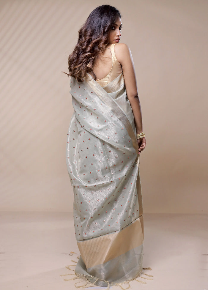 Grey Cotton Saree Without Blouse Piece - Indian Silk House Agencies