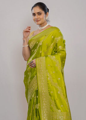 Green Dupion Silk Saree With Blouse Piece - Indian Silk House Agencies