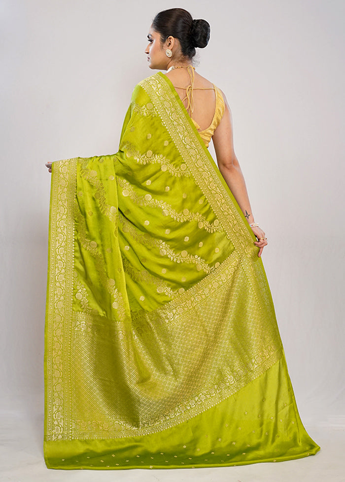 Green Dupion Silk Saree With Blouse Piece - Indian Silk House Agencies