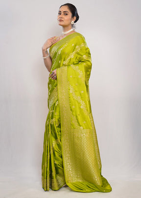 Green Dupion Silk Saree With Blouse Piece - Indian Silk House Agencies