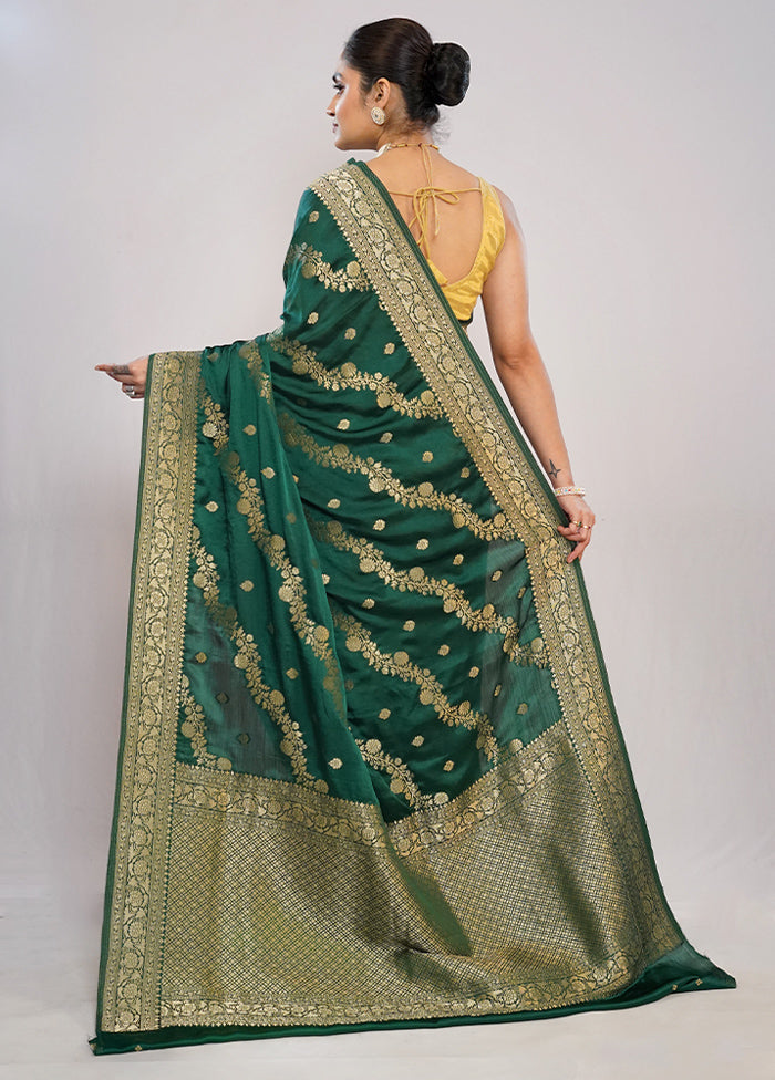 Green Dupion Silk Saree With Blouse Piece - Indian Silk House Agencies