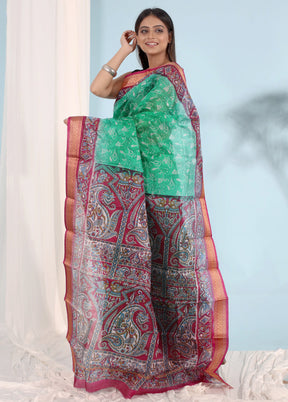 Multicolor Printed Pure Silk Saree With Blouse Piece - Indian Silk House Agencies