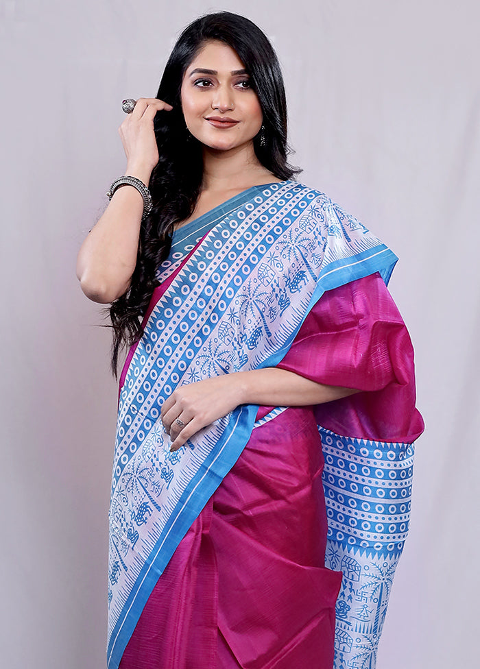 Multicolor Printed Pure Silk Saree With Blouse Piece - Indian Silk House Agencies