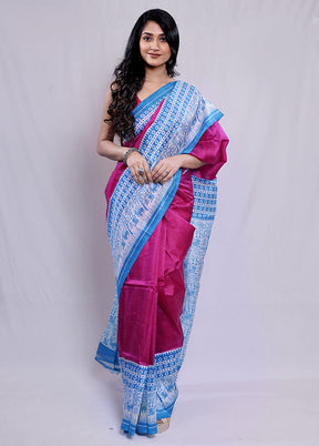 Multicolor Printed Pure Silk Saree With Blouse Piece - Indian Silk House Agencies