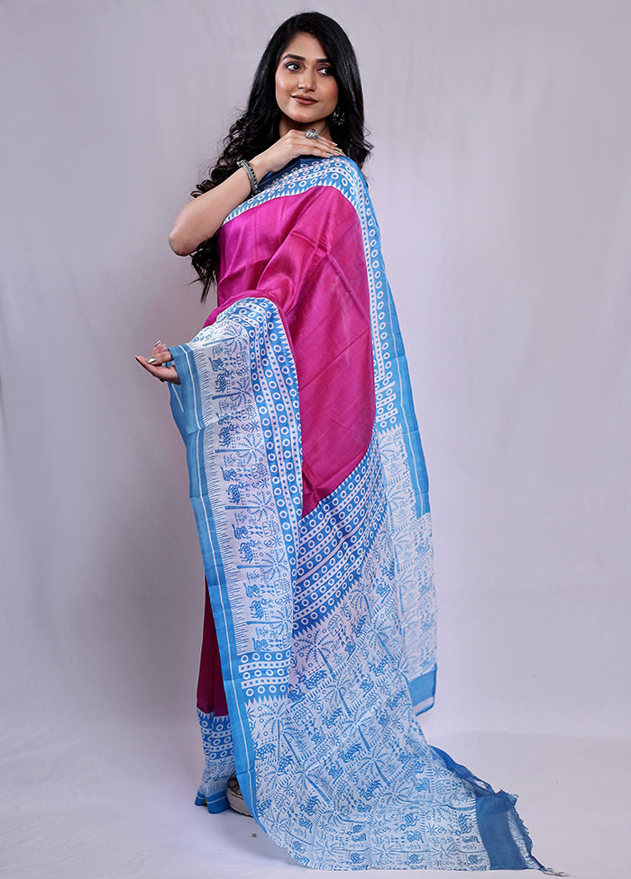 Multicolor Printed Pure Silk Saree With Blouse Piece - Indian Silk House Agencies