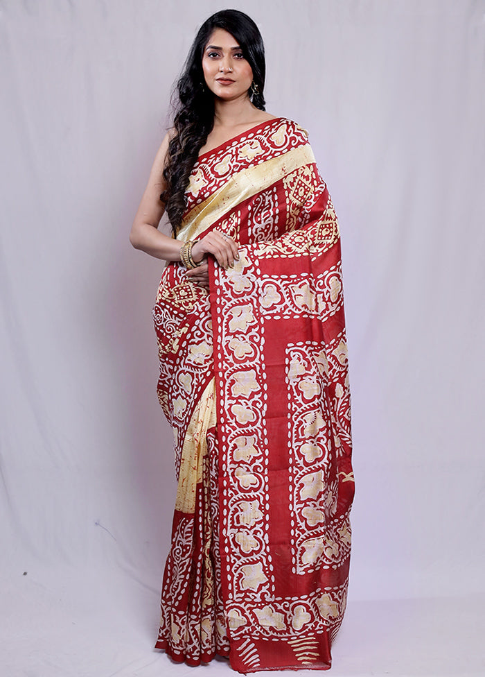 Multicolor Printed Pure Silk Saree With Blouse Piece - Indian Silk House Agencies