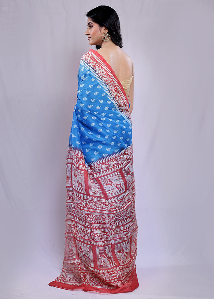 Multicolor Printed Pure Silk Saree With Blouse Piece - Indian Silk House Agencies