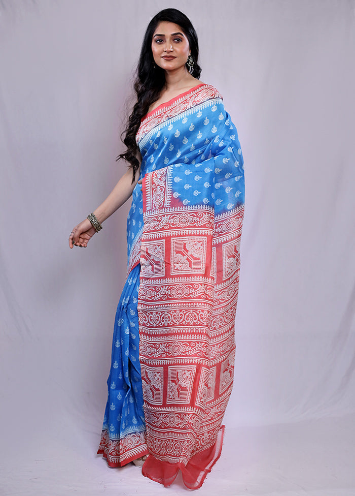 Multicolor Printed Pure Silk Saree With Blouse Piece - Indian Silk House Agencies