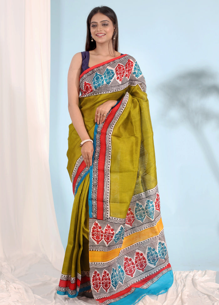 Multicolor Printed Pure Silk Saree With Blouse Piece - Indian Silk House Agencies