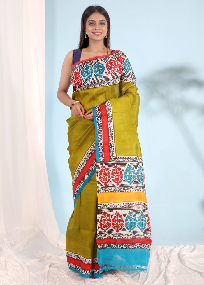 Multicolor Printed Pure Silk Saree With Blouse Piece - Indian Silk House Agencies