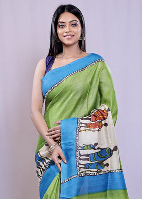 Multicolor Tussar Silk Saree With Blouse Piece - Indian Silk House Agencies