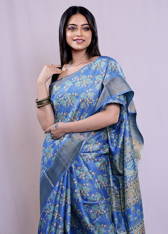 Multicolor Tussar Silk Saree With Blouse Piece - Indian Silk House Agencies