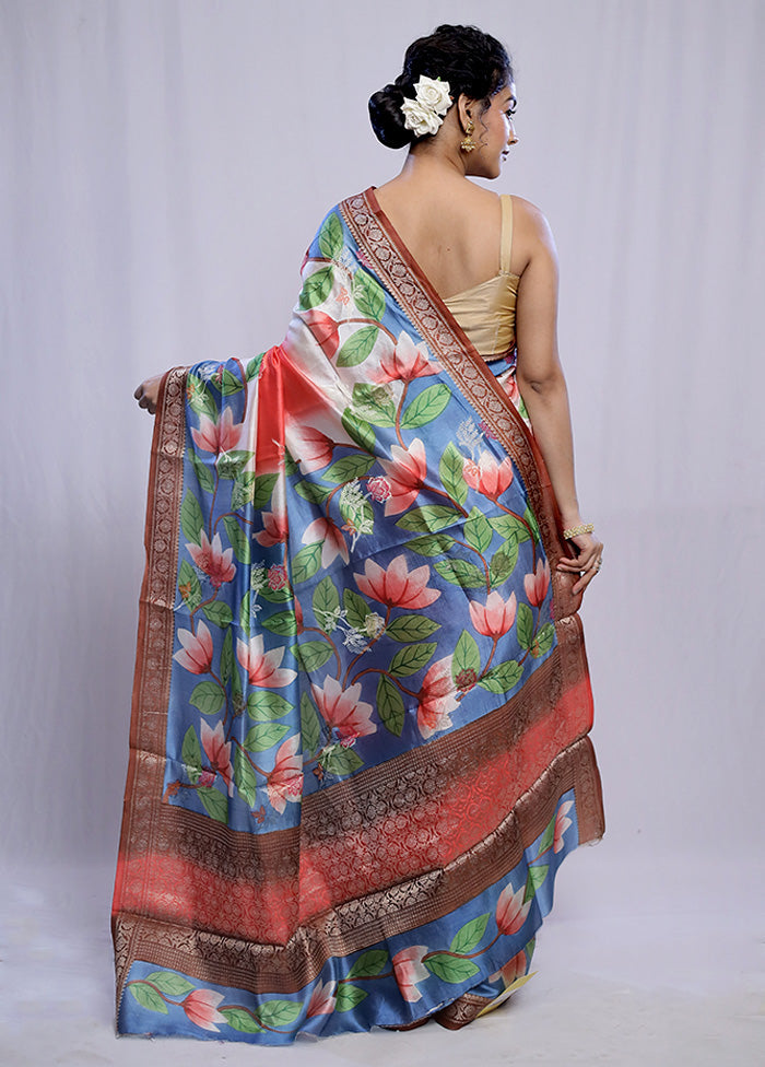 Pink Tussar Pure Silk Saree With Blouse Piece - Indian Silk House Agencies