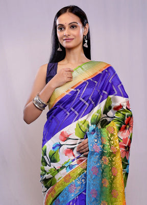 Multicolor Tussar Pure Silk Saree With Blouse Piece - Indian Silk House Agencies