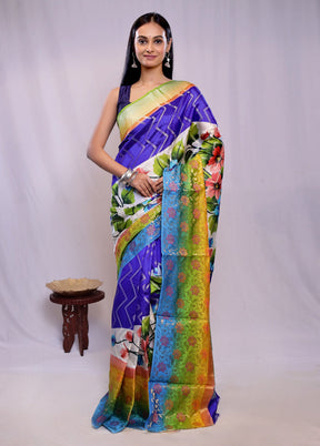 Multicolor Tussar Pure Silk Saree With Blouse Piece - Indian Silk House Agencies