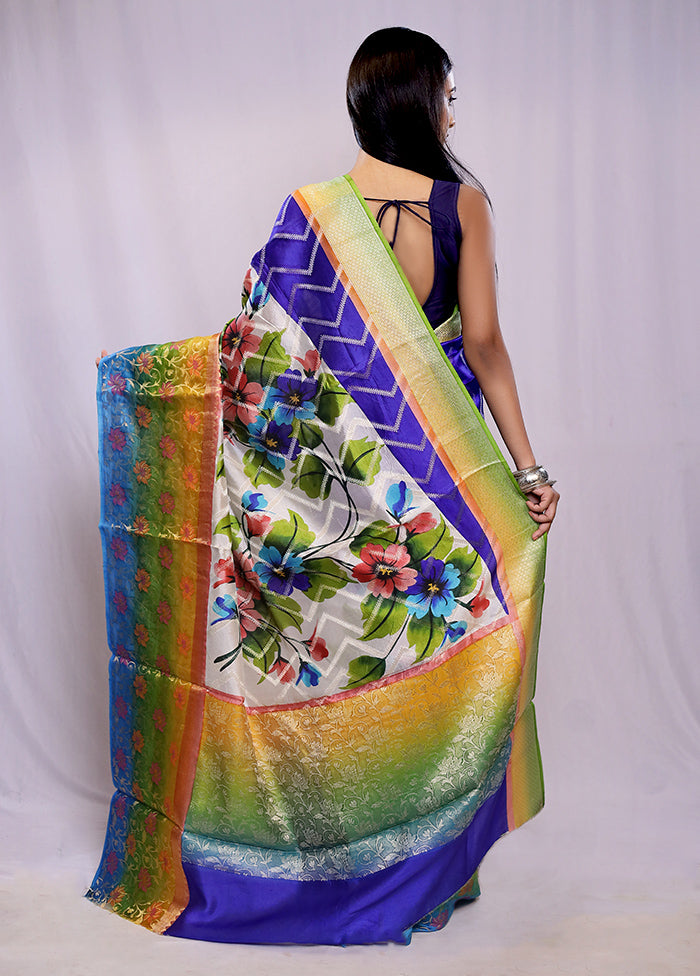 Multicolor Tussar Pure Silk Saree With Blouse Piece - Indian Silk House Agencies