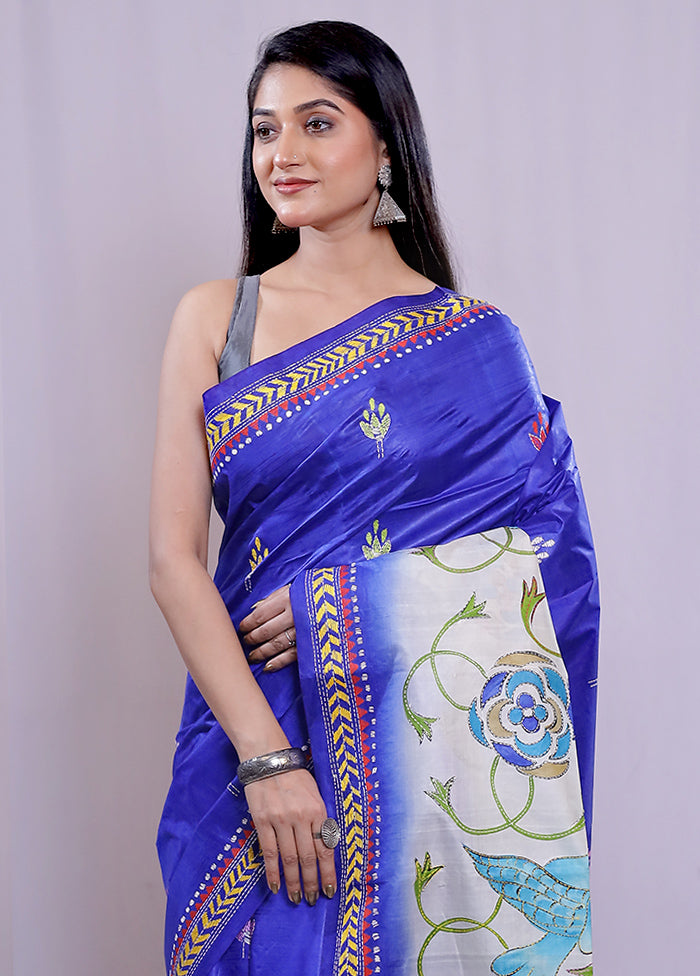 Multicolor Tussar Silk Saree With Blouse Piece - Indian Silk House Agencies