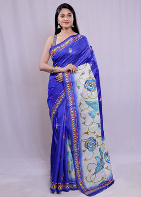 Multicolor Tussar Silk Saree With Blouse Piece - Indian Silk House Agencies