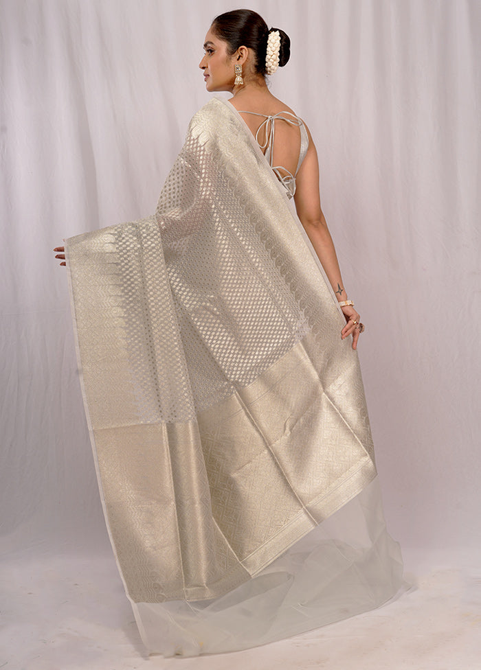 Grey Uppada Silk Saree With Blouse Piece - Indian Silk House Agencies