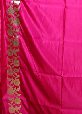 Pink Banarasi Silk Saree With Blouse Piece