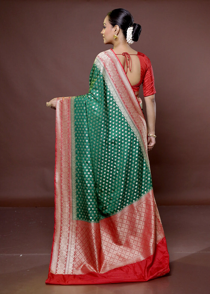 Green Kora Silk Saree With Blouse Piece