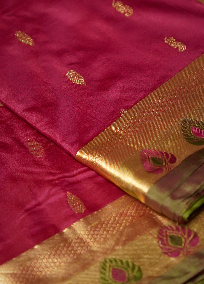 Pink Kanjivaram Silk Saree Without Blouse Piece - Indian Silk House Agencies