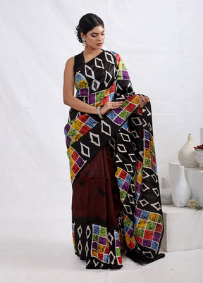 Maroon Printed Pure Silk Saree With Blouse Piece - Indian Silk House Agencies