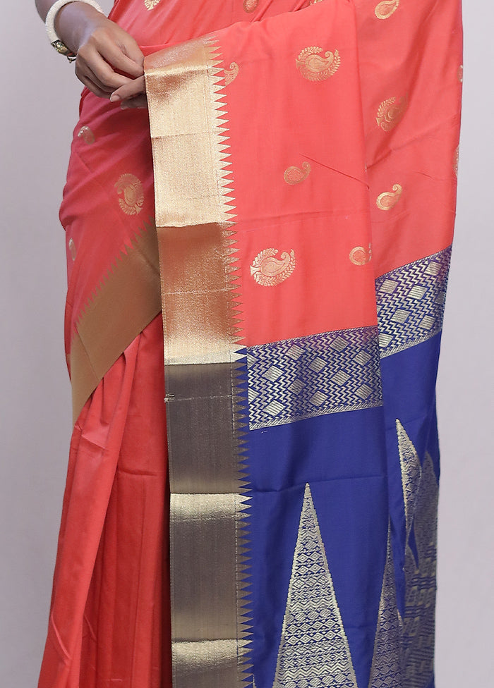 Pink Kanjivaram Silk Saree With Blouse Piece - Indian Silk House Agencies