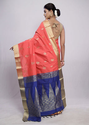 Pink Kanjivaram Silk Saree With Blouse Piece - Indian Silk House Agencies