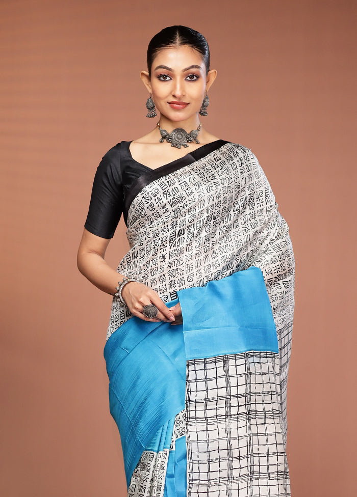 Multicolor Printed Pure Silk Saree Without Blouse Piece