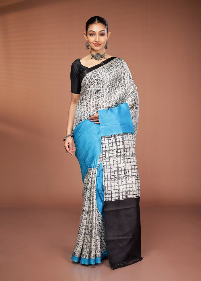 Multicolor Printed Pure Silk Saree Without Blouse Piece