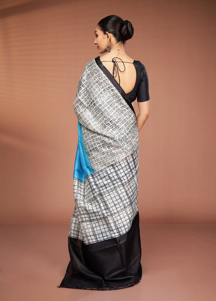 Multicolor Printed Pure Silk Saree Without Blouse Piece
