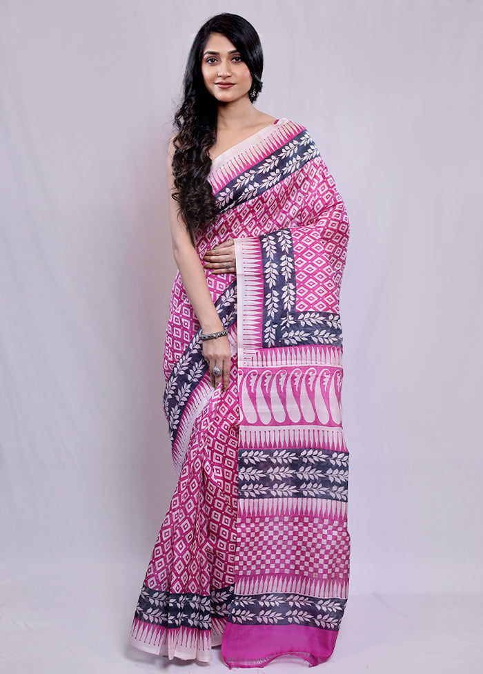 Multicolor Printed Pure Silk Saree With Blouse Piece - Indian Silk House Agencies