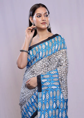 Multicolor Printed Pure Silk Saree With Blouse Piece - Indian Silk House Agencies