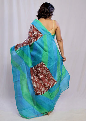 Brown Printed Pure Silk Saree With Blouse Piece - Indian Silk House Agencies