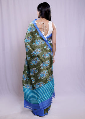 Multicolor Printed Pure Silk Saree With Blouse Piece - Indian Silk House Agencies