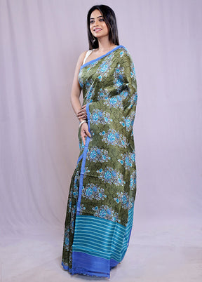 Multicolor Printed Pure Silk Saree With Blouse Piece - Indian Silk House Agencies