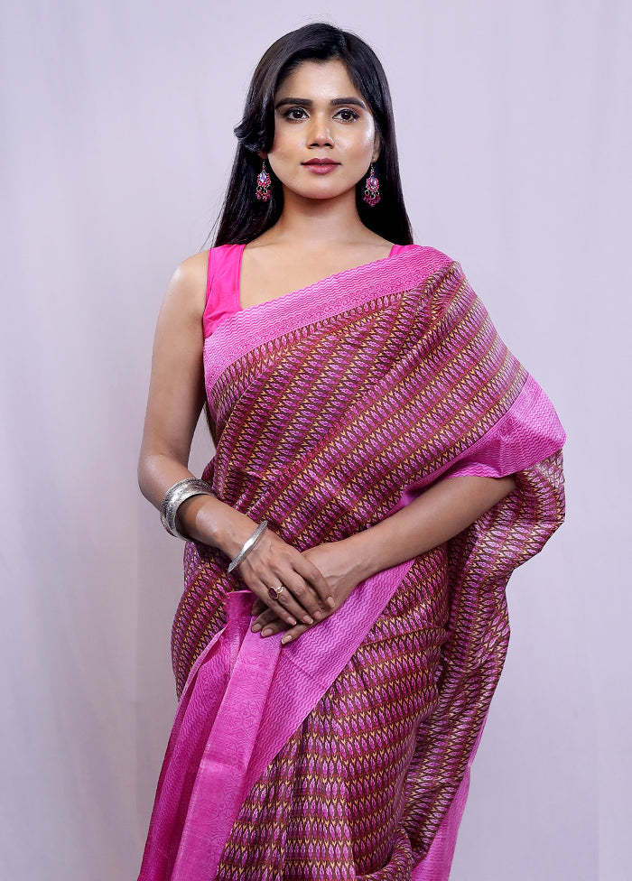 Multicolor Printed Pure Silk Saree With Blouse Piece - Indian Silk House Agencies