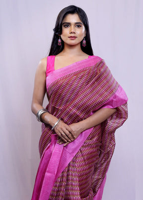 Multicolor Printed Pure Silk Saree With Blouse Piece - Indian Silk House Agencies