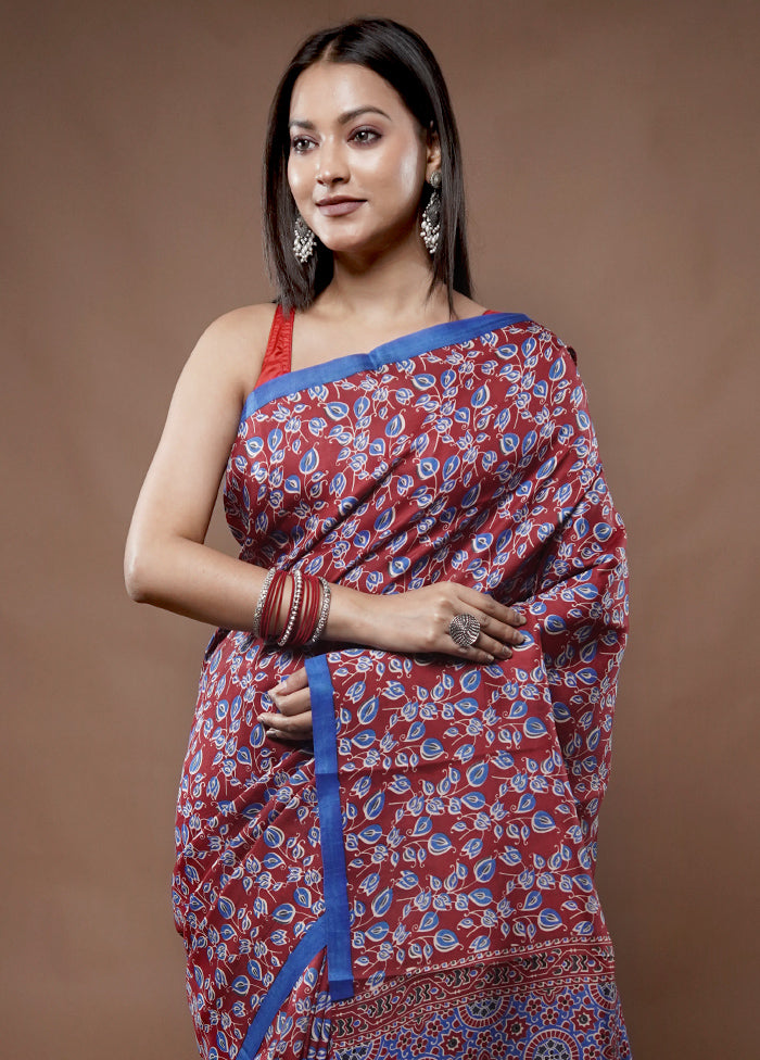 Multicolor Printed Pure Silk Saree With Blouse Piece - Indian Silk House Agencies