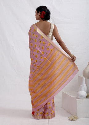 Pink Printed Pure Silk Saree With Blouse Piece - Indian Silk House Agencies