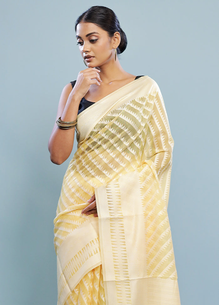 Yellow Cotton Saree With Blouse Piece - Indian Silk House Agencies