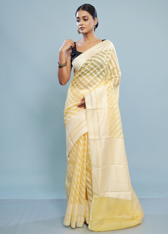 Yellow Cotton Saree With Blouse Piece - Indian Silk House Agencies