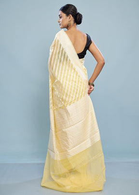 Yellow Cotton Saree With Blouse Piece - Indian Silk House Agencies