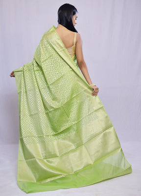 Green Kora Silk Saree With Blouse Piece - Indian Silk House Agencies