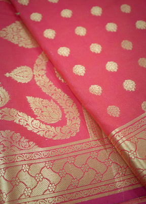 Pink Katan Silk Saree With Blouse Piece - Indian Silk House Agencies