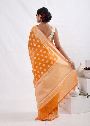 Orange Cotton Saree With Blouse Piece - Indian Silk House Agencies