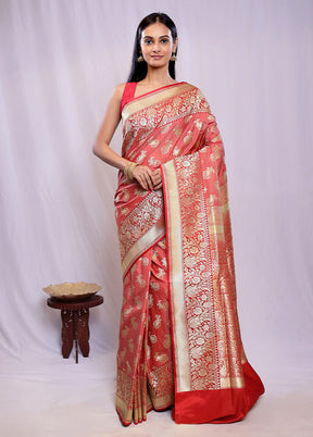 Red Uppada Silk Saree With Blouse Piece - Indian Silk House Agencies