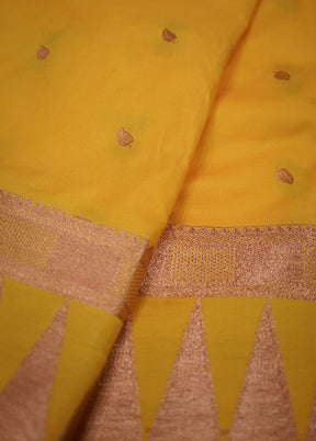 Yellow Kanjivaram Silk Saree With Blouse Piece - Indian Silk House Agencies