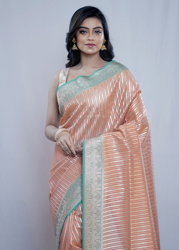 Rust Kora Silk Saree With Blouse Piece - Indian Silk House Agencies